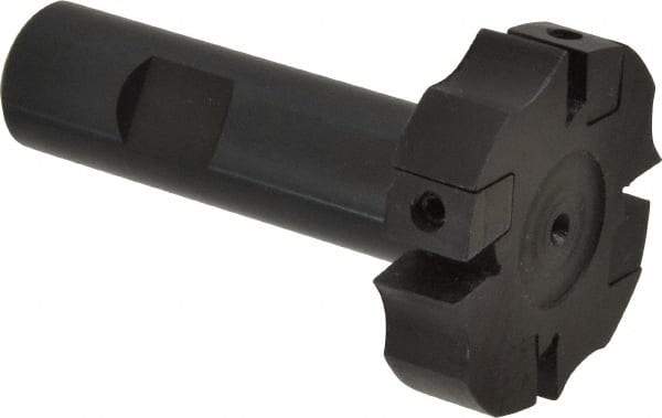 APT - Shank Connection, 0.485" Cutting Width, 9/16" Depth of Cut, 2" Cutter Diam, 4 Tooth Indexable Slotting Cutter - 3/4" Shank Diam, SM24 Toolholder, CTA 4 Insert, Right Hand Cutting Direction - Industrial Tool & Supply