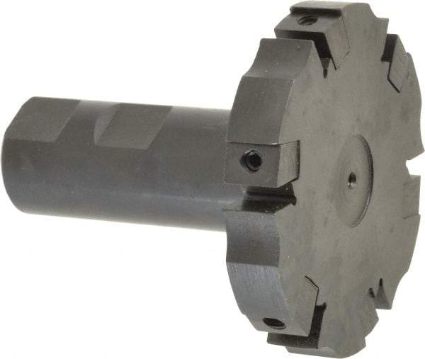APT - Shank Connection, 0.485" Cutting Width, 15/16" Depth of Cut, 3" Cutter Diam, 6 Tooth Indexable Slotting Cutter - 1" Shank Diam, SM36 Toolholder, CTA 4 Insert, Right Hand Cutting Direction - Industrial Tool & Supply