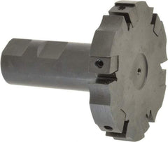 APT - Shank Connection, 0.485" Cutting Width, 15/16" Depth of Cut, 3" Cutter Diam, 6 Tooth Indexable Slotting Cutter - 1" Shank Diam, SM36 Toolholder, CTA 4 Insert, Right Hand Cutting Direction - Industrial Tool & Supply