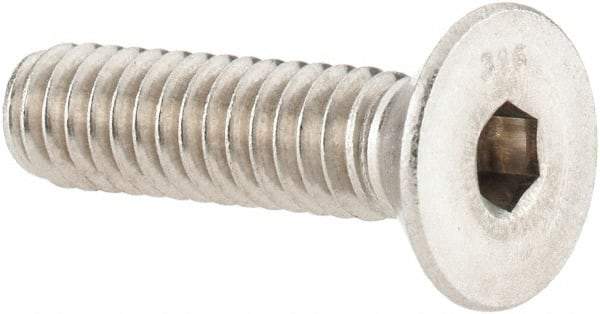 Value Collection - 1/4-20 UNC Hex Socket Drive, 82° Flat Screw - Grade 316 Stainless Steel, 1" OAL - Industrial Tool & Supply
