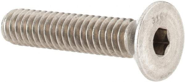 Value Collection - 1/4-20 UNC Hex Socket Drive, 82° Flat Screw - Grade 316 Stainless Steel, 1-1/4" OAL - Industrial Tool & Supply