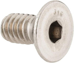 Value Collection - 1/4-20 UNC Hex Socket Drive, 82° Flat Screw - Grade 316 Stainless Steel, 1/2" OAL - Industrial Tool & Supply