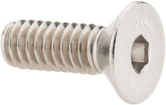 Value Collection - 1/4-20 UNC Hex Socket Drive, 82° Flat Screw - Grade 316 Stainless Steel, 3/4" OAL - Industrial Tool & Supply