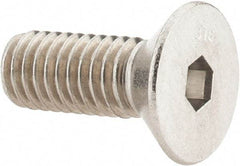 Value Collection - 3/8-16 UNC Hex Socket Drive, 82° Flat Screw - Grade 316 Stainless Steel, 1" OAL - Industrial Tool & Supply