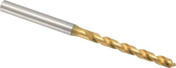 OSG - #14 120° Vanadium High Speed Steel Jobber Drill - TiN Finish, Right Hand Cut, Spiral Flute, Straight Shank, 91mm OAL, Standard Point - Industrial Tool & Supply
