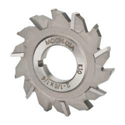 Made in USA - 2-1/8" Diam x 1/4" Width of Cut, 14 Teeth, High Speed Steel Side Milling Cutter - Staggered Teeth, Uncoated - Industrial Tool & Supply