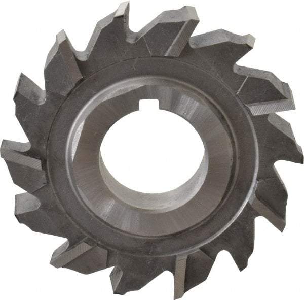 Made in USA - 2-1/8" Diam x 3/8" Width of Cut, 14 Teeth, High Speed Steel Side Milling Cutter - Staggered Teeth, Uncoated - Industrial Tool & Supply