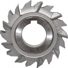 Made in USA - 2-3/4" Diam x 3/8" Width of Cut, 18 Teeth, High Speed Steel Side Milling Cutter - Staggered Teeth, Uncoated - Industrial Tool & Supply