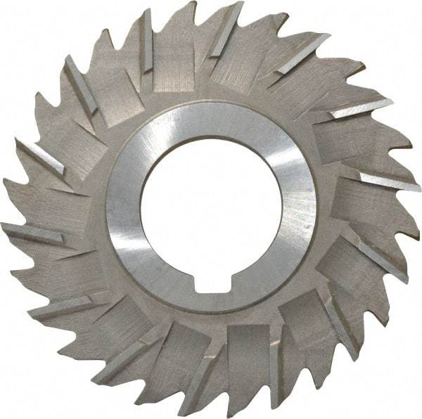 Made in USA - 3" Diam x 5/32" Width of Cut, 28 Teeth, High Speed Steel Side Milling Cutter - Staggered Teeth, Uncoated - Industrial Tool & Supply
