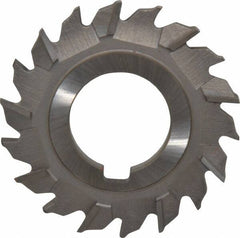 Made in USA - 3" Diam x 1/4" Width of Cut, 18 Teeth, High Speed Steel Side Milling Cutter - Staggered Teeth, Uncoated - Industrial Tool & Supply