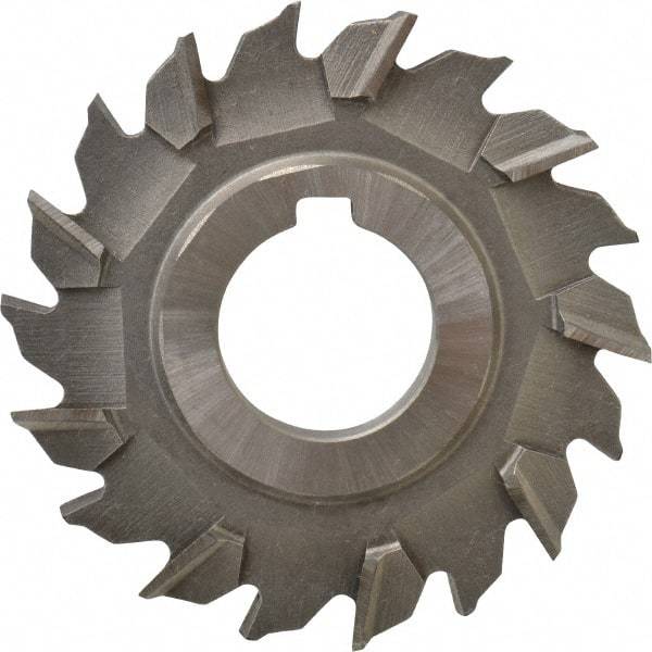 Made in USA - 3" Diam x 5/16" Width of Cut, 18 Teeth, High Speed Steel Side Milling Cutter - Staggered Teeth, Uncoated - Industrial Tool & Supply