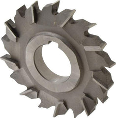 Made in USA - 3" Diam x 3/8" Width of Cut, 18 Teeth, High Speed Steel Side Milling Cutter - Staggered Teeth, Uncoated - Industrial Tool & Supply