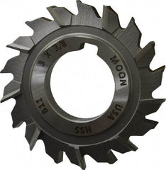 Made in USA - 3" Diam x 3/8" Width of Cut, 18 Teeth, High Speed Steel Side Milling Cutter - Staggered Teeth, Uncoated - Industrial Tool & Supply