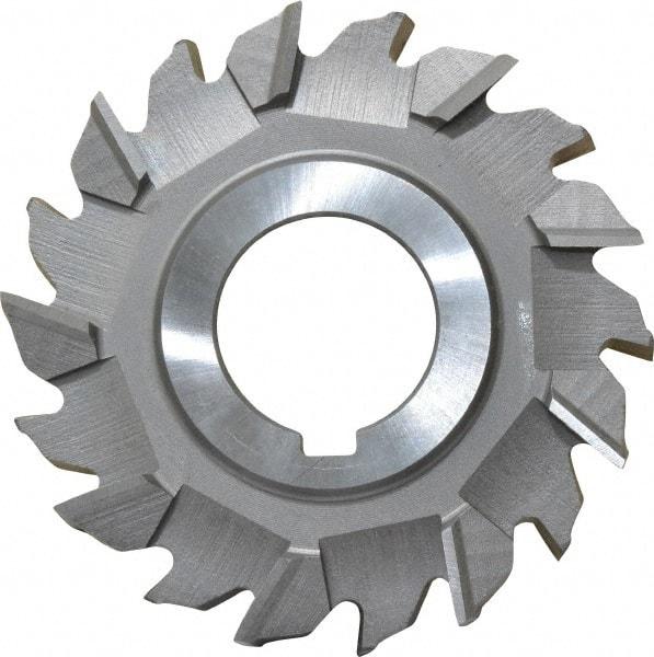 Made in USA - 3" Diam x 7/16" Width of Cut, 18 Teeth, High Speed Steel Side Milling Cutter - Staggered Teeth, Uncoated - Industrial Tool & Supply