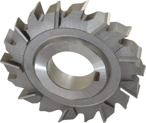 Made in USA - 3" Diam x 1/2" Width of Cut, 18 Teeth, High Speed Steel Side Milling Cutter - Staggered Teeth, Uncoated - Industrial Tool & Supply