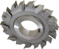 Made in USA - 3" Diam x 1/2" Width of Cut, 18 Teeth, High Speed Steel Side Milling Cutter - Staggered Teeth, Uncoated - Industrial Tool & Supply