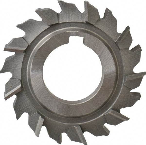 Made in USA - 3" Diam x 1/2" Width of Cut, 18 Teeth, High Speed Steel Side Milling Cutter - Staggered Teeth, Uncoated - Industrial Tool & Supply