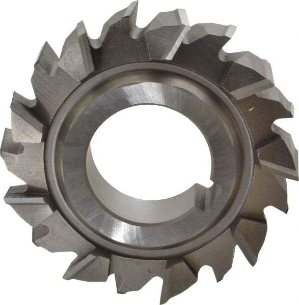 Made in USA - 3" Diam x 3/4" Width of Cut, 18 Teeth, High Speed Steel Side Milling Cutter - Staggered Teeth, Uncoated - Industrial Tool & Supply