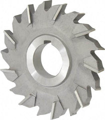 Made in USA - 3-1/2" Diam x 7/16" Width of Cut, 18 Teeth, High Speed Steel Side Milling Cutter - Staggered Teeth, Uncoated - Industrial Tool & Supply