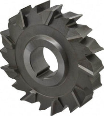 Made in USA - 3-1/2" Diam x 3/4" Width of Cut, 18 Teeth, High Speed Steel Side Milling Cutter - Staggered Teeth, Uncoated - Industrial Tool & Supply