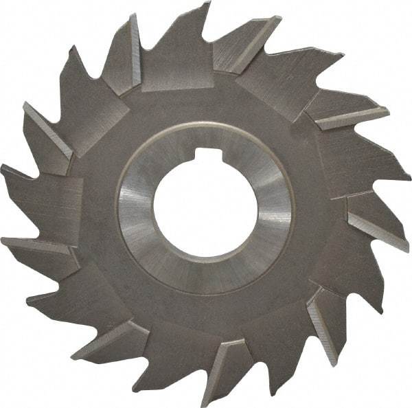 Made in USA - 4" Diam x 3/16" Width of Cut, 18 Teeth, High Speed Steel Side Milling Cutter - Staggered Teeth, Uncoated - Industrial Tool & Supply