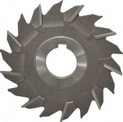Made in USA - 4" Diam x 3/16" Width of Cut, 18 Teeth, High Speed Steel Side Milling Cutter - Staggered Teeth, Uncoated - Industrial Tool & Supply