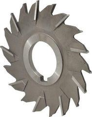 Made in USA - 4" Diam x 3/16" Width of Cut, 18 Teeth, High Speed Steel Side Milling Cutter - Staggered Teeth, Uncoated - Industrial Tool & Supply