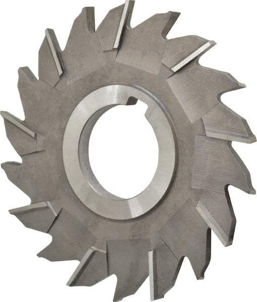 Made in USA - 4" Diam x 1/4" Width of Cut, 18 Teeth, High Speed Steel Side Milling Cutter - Staggered Teeth, Uncoated - Industrial Tool & Supply