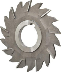 Made in USA - 4" Diam x 1/4" Width of Cut, 18 Teeth, High Speed Steel Side Milling Cutter - Staggered Teeth, Uncoated - Industrial Tool & Supply