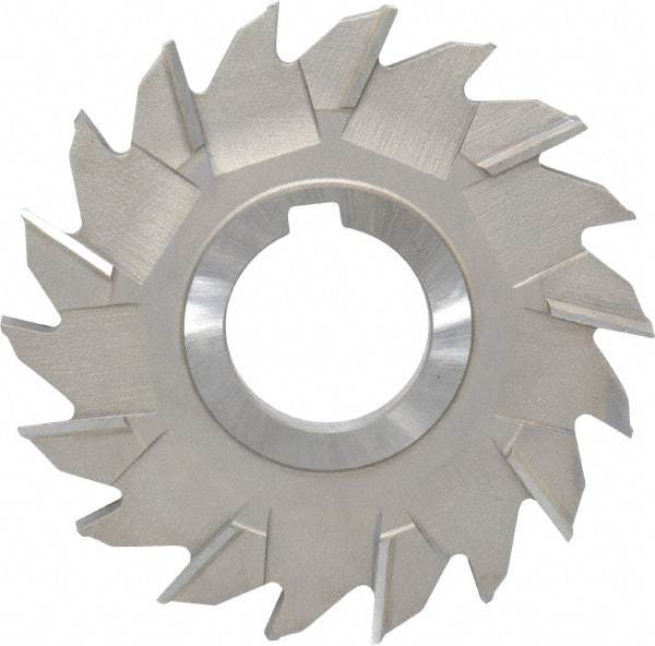 Made in USA - 4" Diam x 9/32" Width of Cut, 18 Teeth, High Speed Steel Side Milling Cutter - Staggered Teeth, Uncoated - Industrial Tool & Supply
