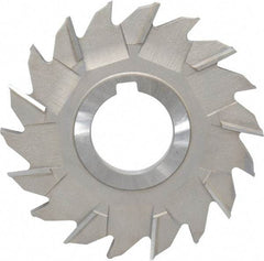 Made in USA - 4" Diam x 9/32" Width of Cut, 18 Teeth, High Speed Steel Side Milling Cutter - Staggered Teeth, Uncoated - Industrial Tool & Supply