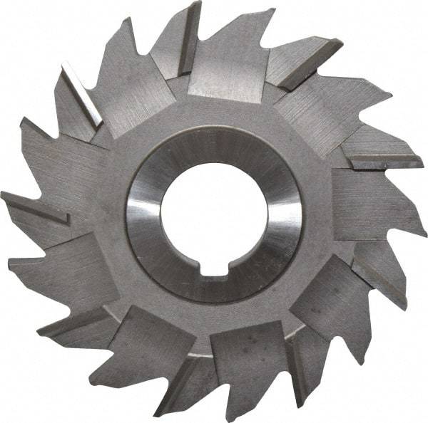Made in USA - 4" Diam x 5/16" Width of Cut, 18 Teeth, High Speed Steel Side Milling Cutter - Staggered Teeth, Uncoated - Industrial Tool & Supply