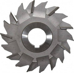Made in USA - 4" Diam x 5/16" Width of Cut, 18 Teeth, High Speed Steel Side Milling Cutter - Staggered Teeth, Uncoated - Industrial Tool & Supply