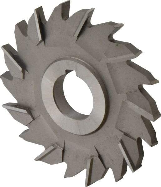 Made in USA - 4" Diam x 3/8" Width of Cut, 18 Teeth, High Speed Steel Side Milling Cutter - Staggered Teeth, Uncoated - Industrial Tool & Supply