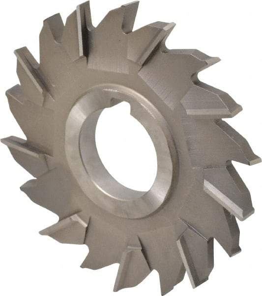 Made in USA - 4" Diam x 3/8" Width of Cut, 18 Teeth, High Speed Steel Side Milling Cutter - Staggered Teeth, Uncoated - Industrial Tool & Supply