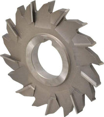 Made in USA - 4" Diam x 3/8" Width of Cut, 18 Teeth, High Speed Steel Side Milling Cutter - Staggered Teeth, Uncoated - Industrial Tool & Supply