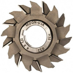 Made in USA - 4" Diam x 1/2" Width of Cut, 18 Teeth, High Speed Steel Side Milling Cutter - Staggered Teeth, Uncoated - Industrial Tool & Supply