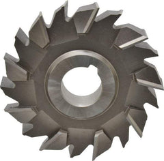 Made in USA - 4" Diam x 3/4" Width of Cut, 18 Teeth, High Speed Steel Side Milling Cutter - Staggered Teeth, Uncoated - Industrial Tool & Supply