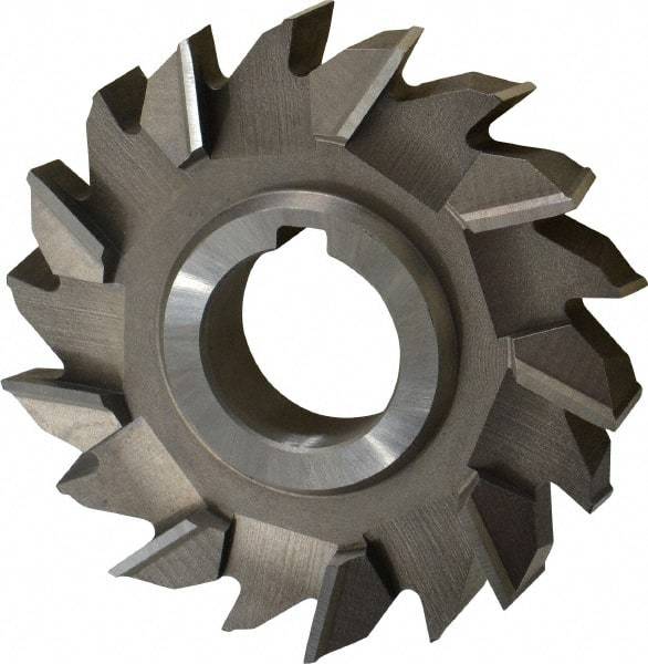 Made in USA - 4" Diam x 3/4" Width of Cut, 18 Teeth, High Speed Steel Side Milling Cutter - Staggered Teeth, Uncoated - Industrial Tool & Supply