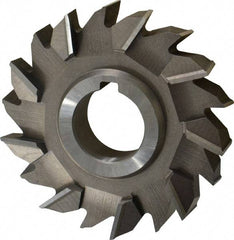 Made in USA - 4" Diam x 3/4" Width of Cut, 18 Teeth, High Speed Steel Side Milling Cutter - Staggered Teeth, Uncoated - Industrial Tool & Supply