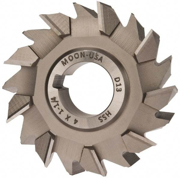 Made in USA - 4" Diam x 1-1/4" Width of Cut, 18 Teeth, High Speed Steel Side Milling Cutter - Staggered Teeth, Uncoated - Industrial Tool & Supply