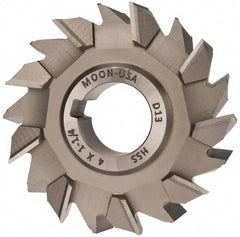 Made in USA - 4" Diam x 1-1/4" Width of Cut, 18 Teeth, High Speed Steel Side Milling Cutter - Staggered Teeth, Uncoated - Industrial Tool & Supply