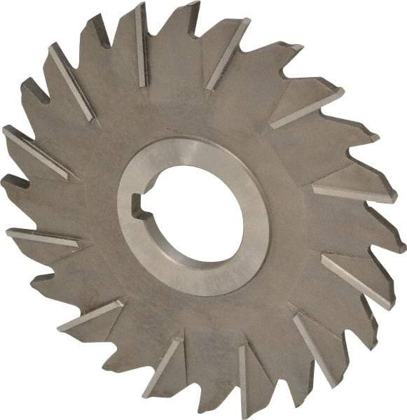Made in USA - 5" Diam x 1/4" Width of Cut, 24 Teeth, High Speed Steel Side Milling Cutter - Staggered Teeth, Uncoated - Industrial Tool & Supply