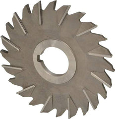 Made in USA - 5" Diam x 1/4" Width of Cut, 24 Teeth, High Speed Steel Side Milling Cutter - Staggered Teeth, Uncoated - Industrial Tool & Supply
