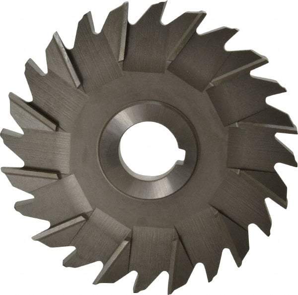 Made in USA - 5" Diam x 3/8" Width of Cut, 24 Teeth, High Speed Steel Side Milling Cutter - Staggered Teeth, Uncoated - Industrial Tool & Supply