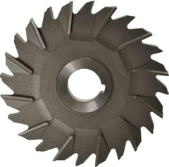 Made in USA - 5" Diam x 3/8" Width of Cut, 24 Teeth, High Speed Steel Side Milling Cutter - Staggered Teeth, Uncoated - Industrial Tool & Supply