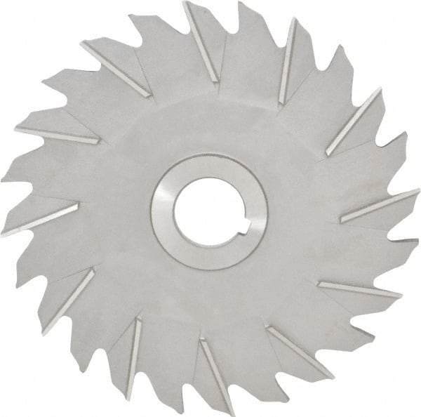 Made in USA - 6" Diam x 1/4" Width of Cut, 24 Teeth, High Speed Steel Side Milling Cutter - Staggered Teeth, Uncoated - Industrial Tool & Supply