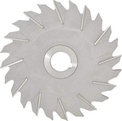 Made in USA - 6" Diam x 1/4" Width of Cut, 24 Teeth, High Speed Steel Side Milling Cutter - Staggered Teeth, Uncoated - Industrial Tool & Supply