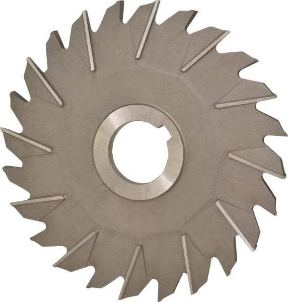 Made in USA - 6" Diam x 1/4" Width of Cut, 24 Teeth, High Speed Steel Side Milling Cutter - Staggered Teeth, Uncoated - Industrial Tool & Supply