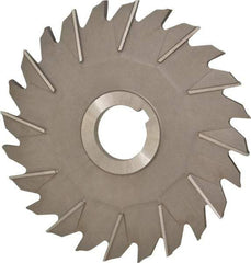 Made in USA - 6" Diam x 1/4" Width of Cut, 24 Teeth, High Speed Steel Side Milling Cutter - Staggered Teeth, Uncoated - Industrial Tool & Supply